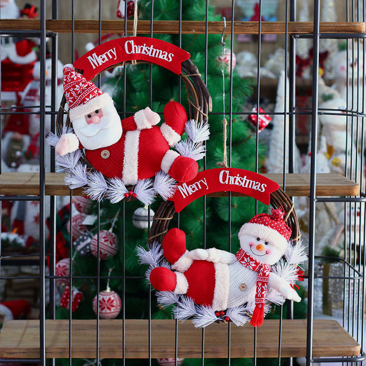 Rattan Circle Christmas Ornaments