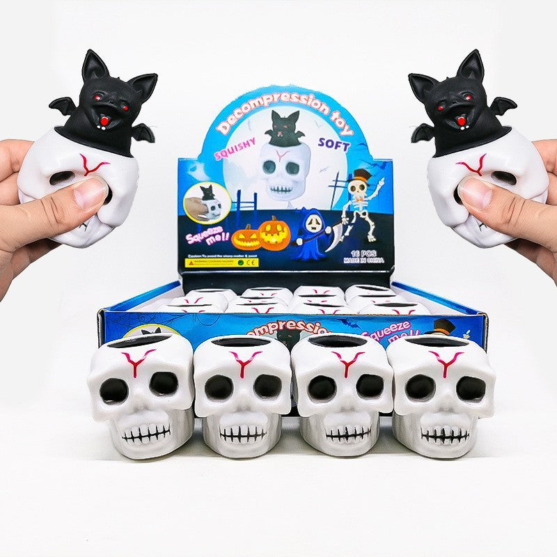 Squishy Toy Halloween Skull Stress Relaxable Balls Halloween(16 PCS)
