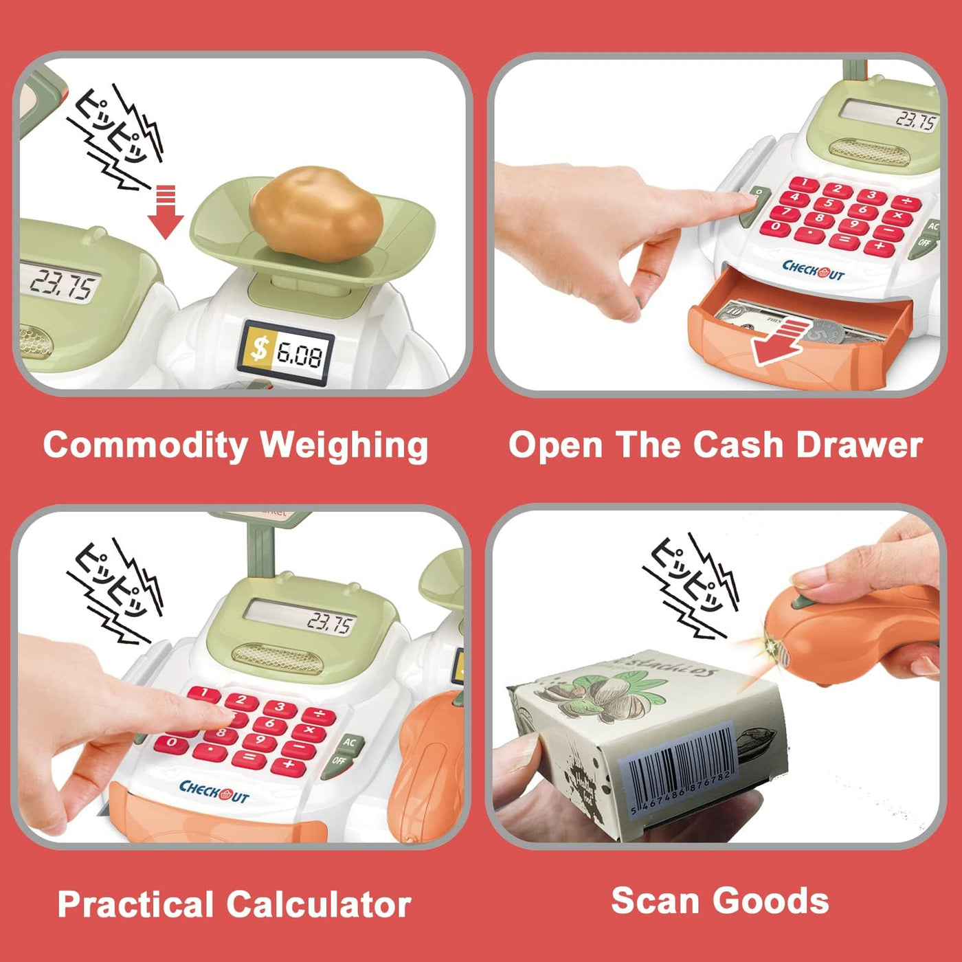 Pretend Play Calculator Cash Register Toy