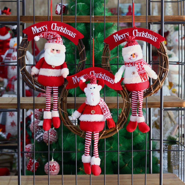 Rattan Circle Christmas Ornaments