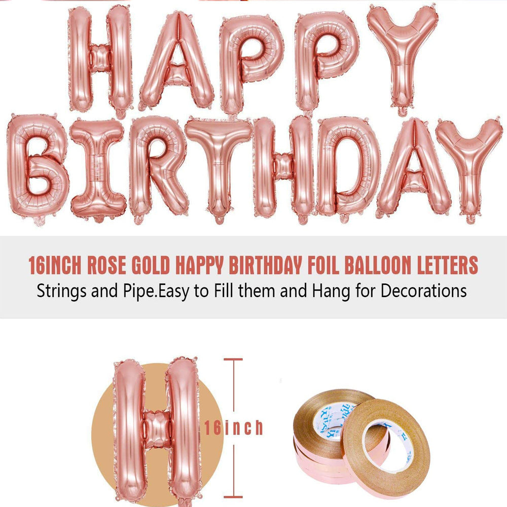 33 PCS Happy Birthday Banner Balloon Kit