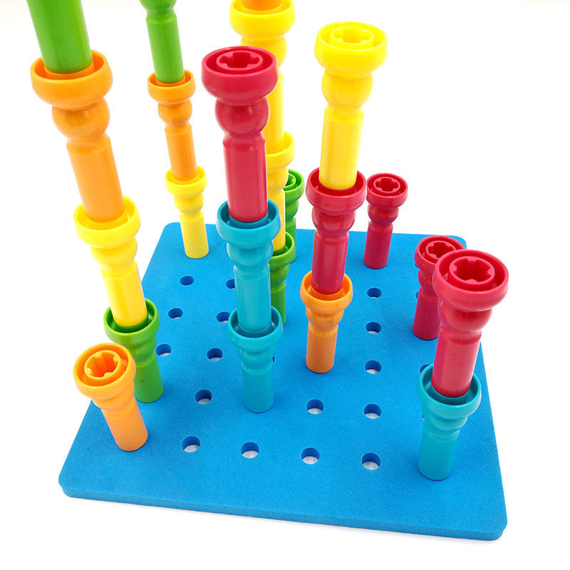 Montessori toys, Stacking Peg Board Set