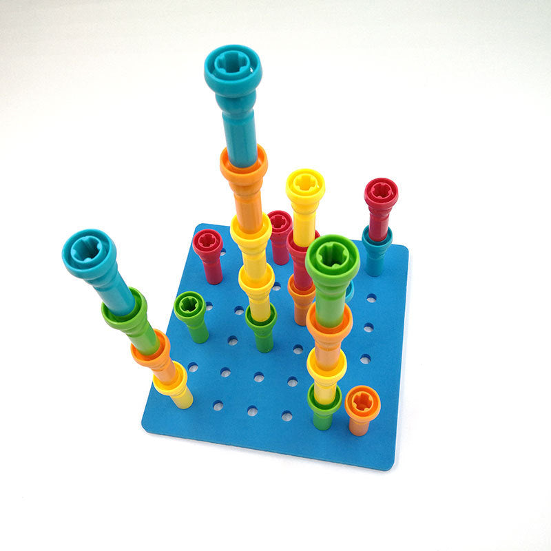 Montessori toys, Stacking Peg Board Set