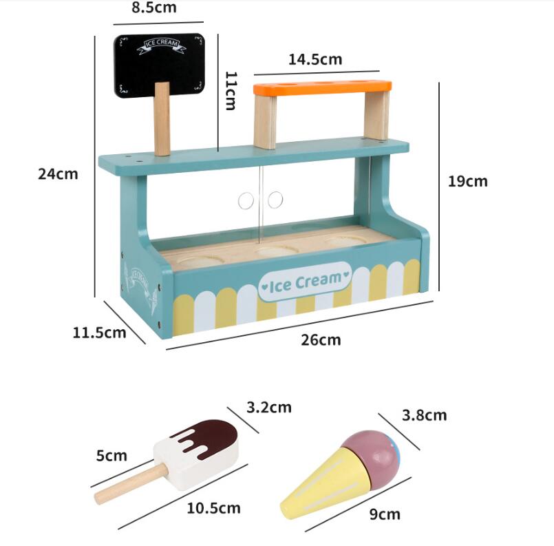 Wooden Serve Ice Cream Counter Toy Set