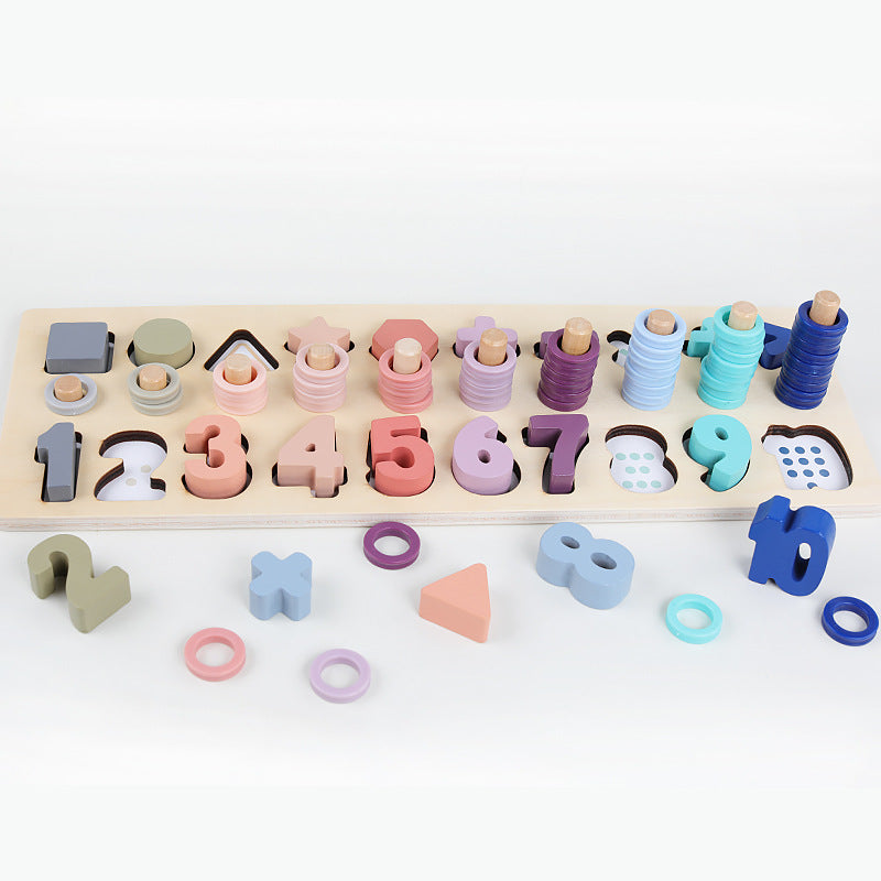 Montessori Toy, Wooden Shape Blocks