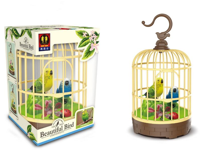Voice-Activated Induction Birds Birdcage Toy