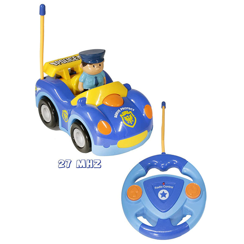 Remote Control Cartoon Police Car for Kids