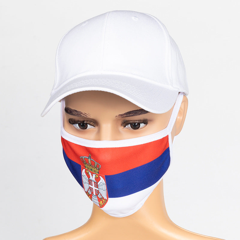 2022 Qatar World Cup Mask Fashion Printing Flag Mask