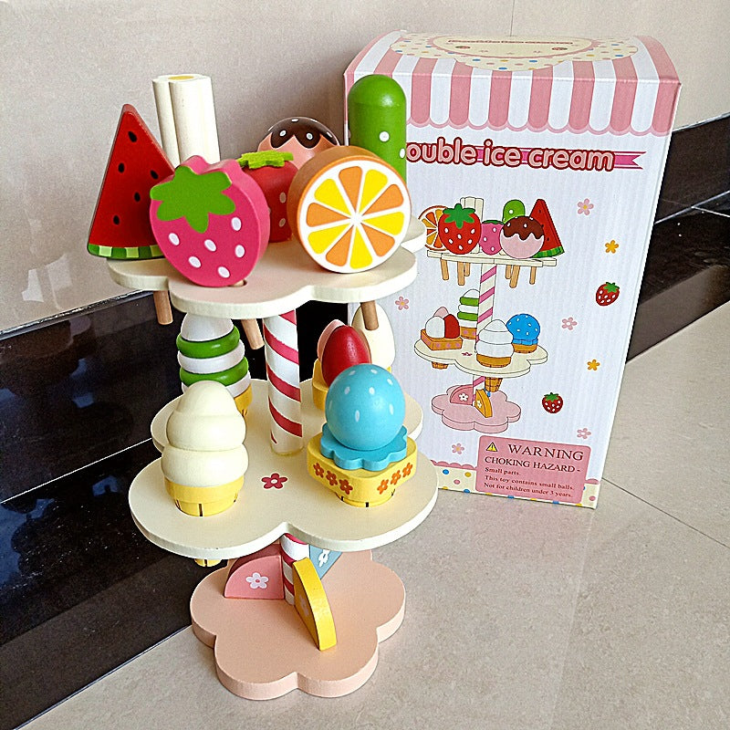 Montessori Toys,Pretend Wooden Toys Ice Cream