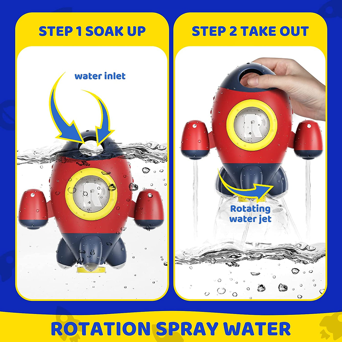 Space Rocket Rotating Spray Water toy