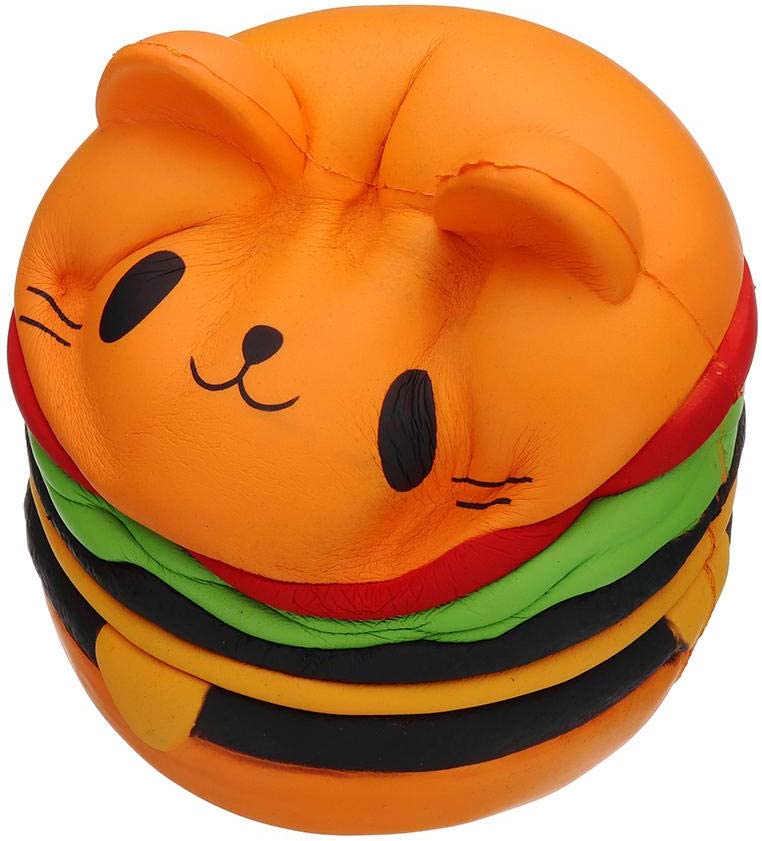 2 Pcs Cat Hamburger Squishy Toy