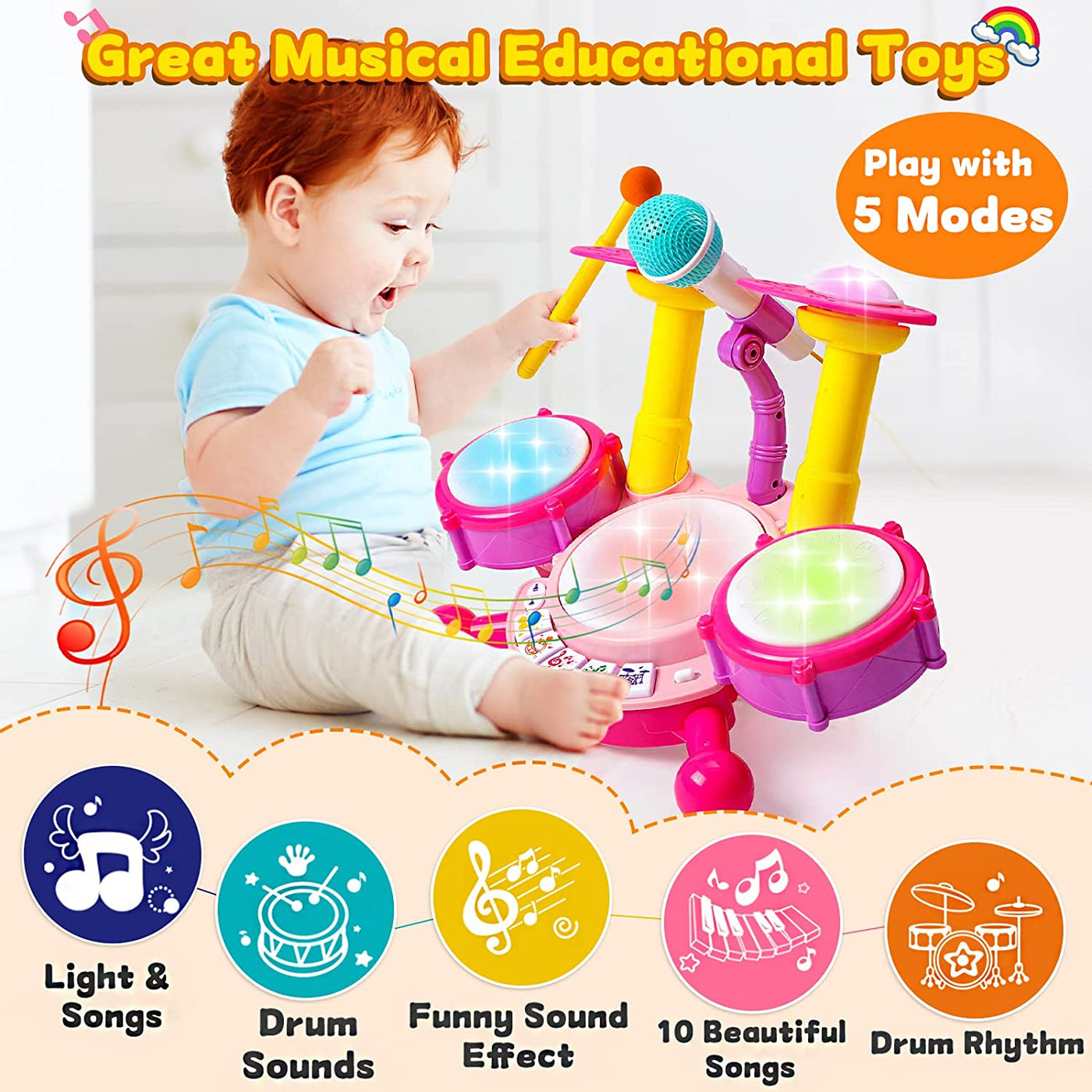 Kids Drum Set for Musical Toys
