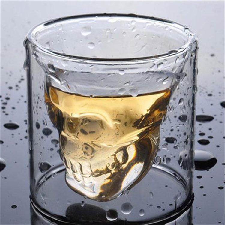 Double Layer Design Skull Whiskey Glass