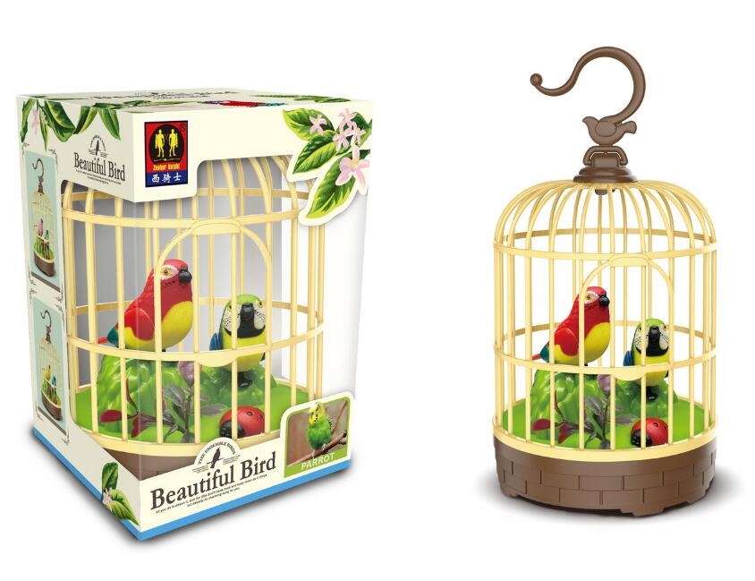 Voice-Activated Induction Birds Birdcage Toy