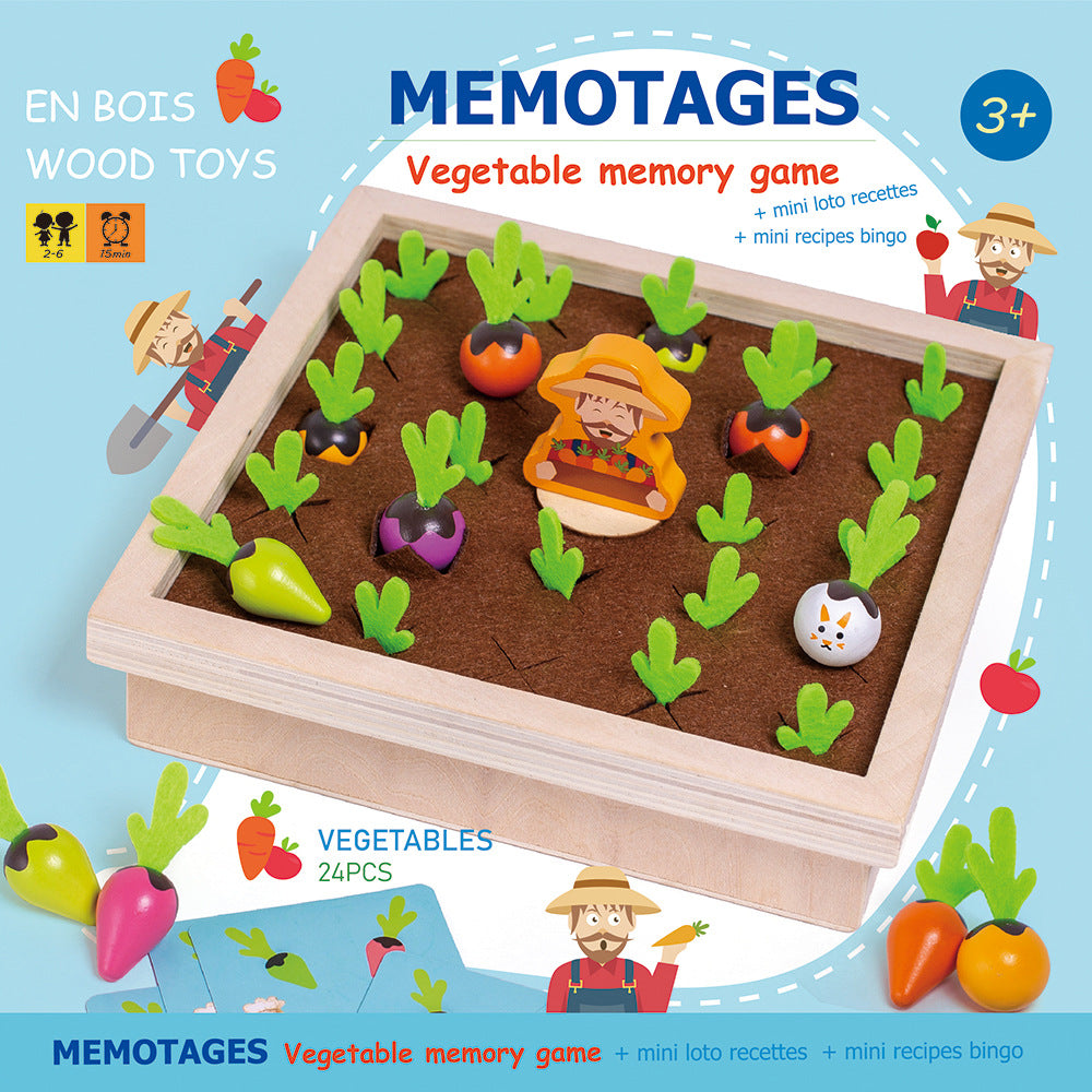 Wooden Vegetables Memory Board Game Toys