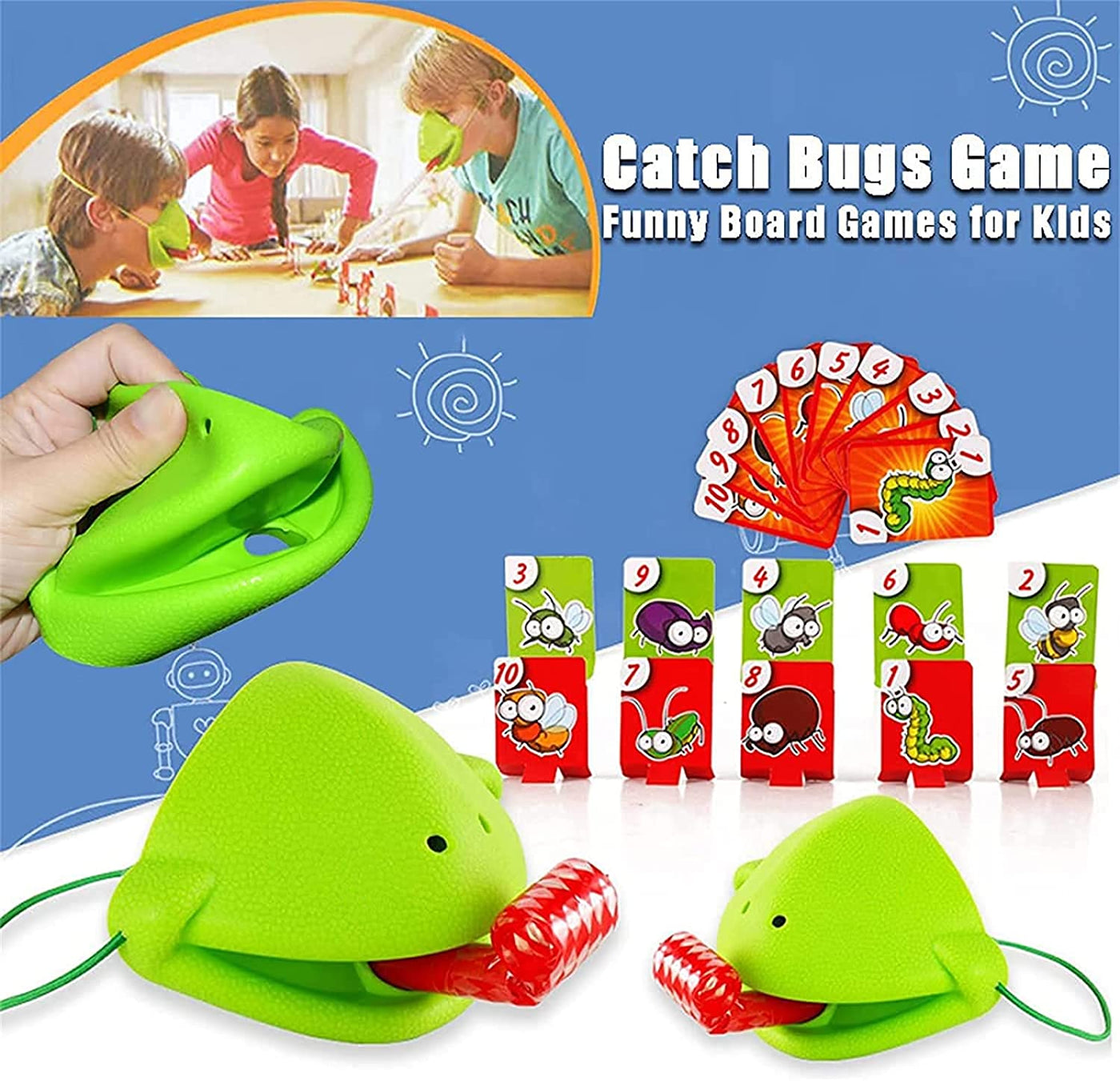 Sticking Tongue Catch Bugs Game Toys