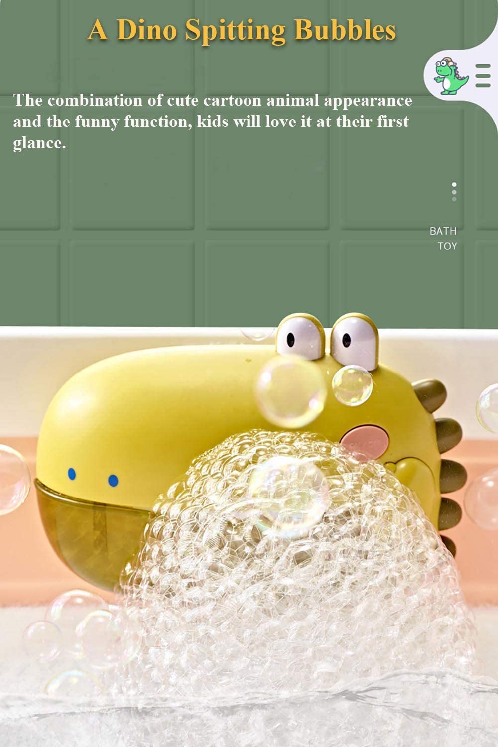 Cute Dinosaur Bubble Maker Bath Toy