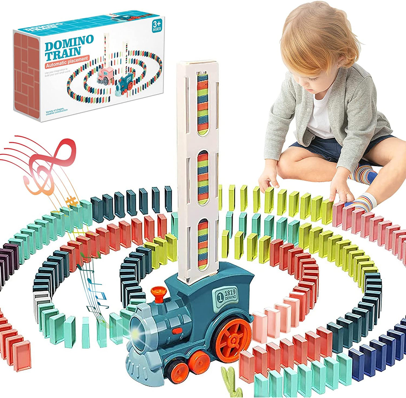 120 Pcs Domino Train Toy Set for Kids