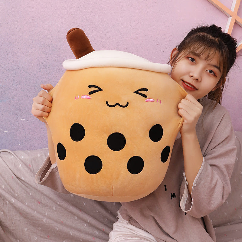 24cm Soft Stuffed Pearl Milk Tea Cup Pillow